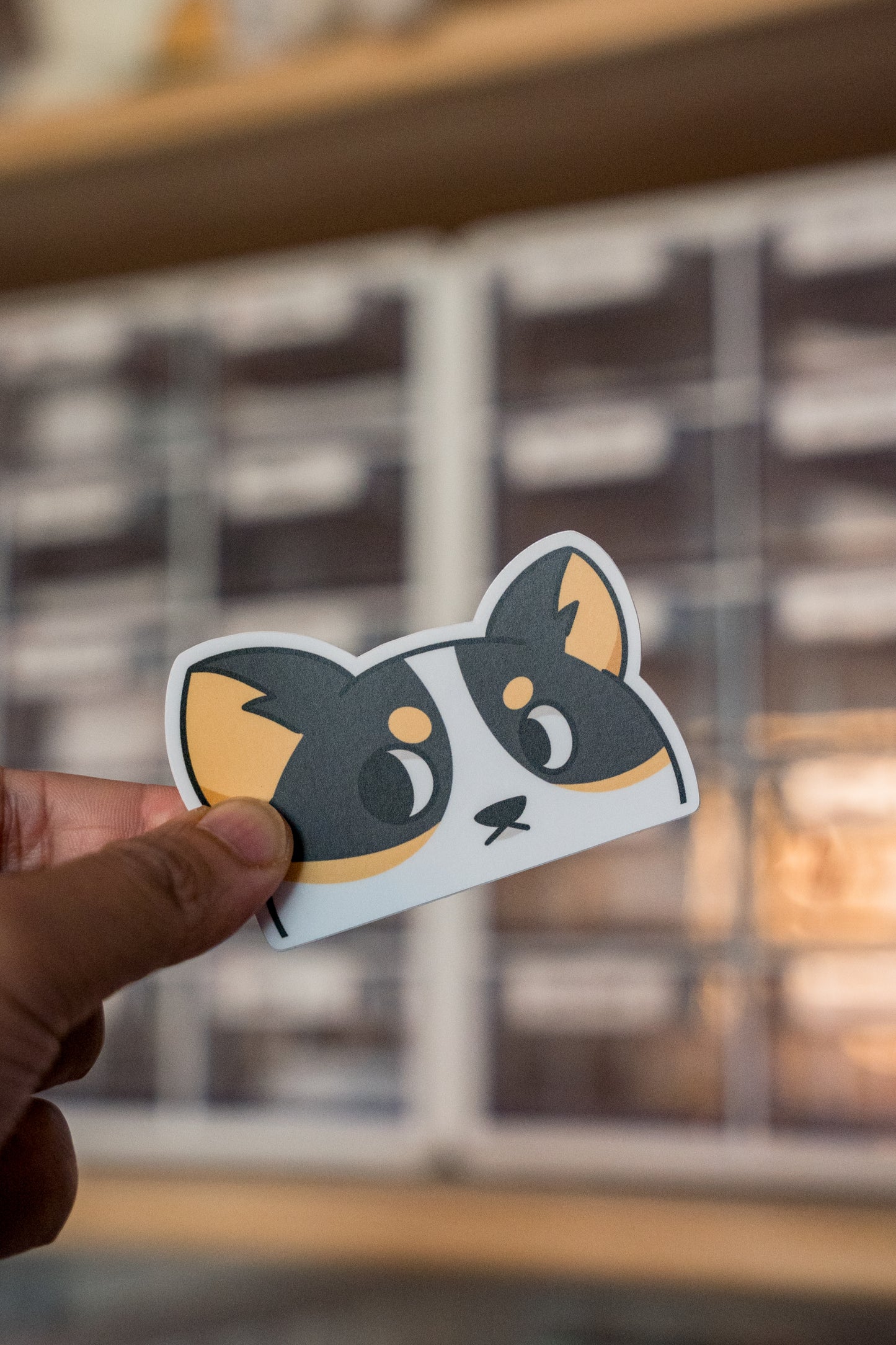 Side Eye Corgi Vinyl Sticker