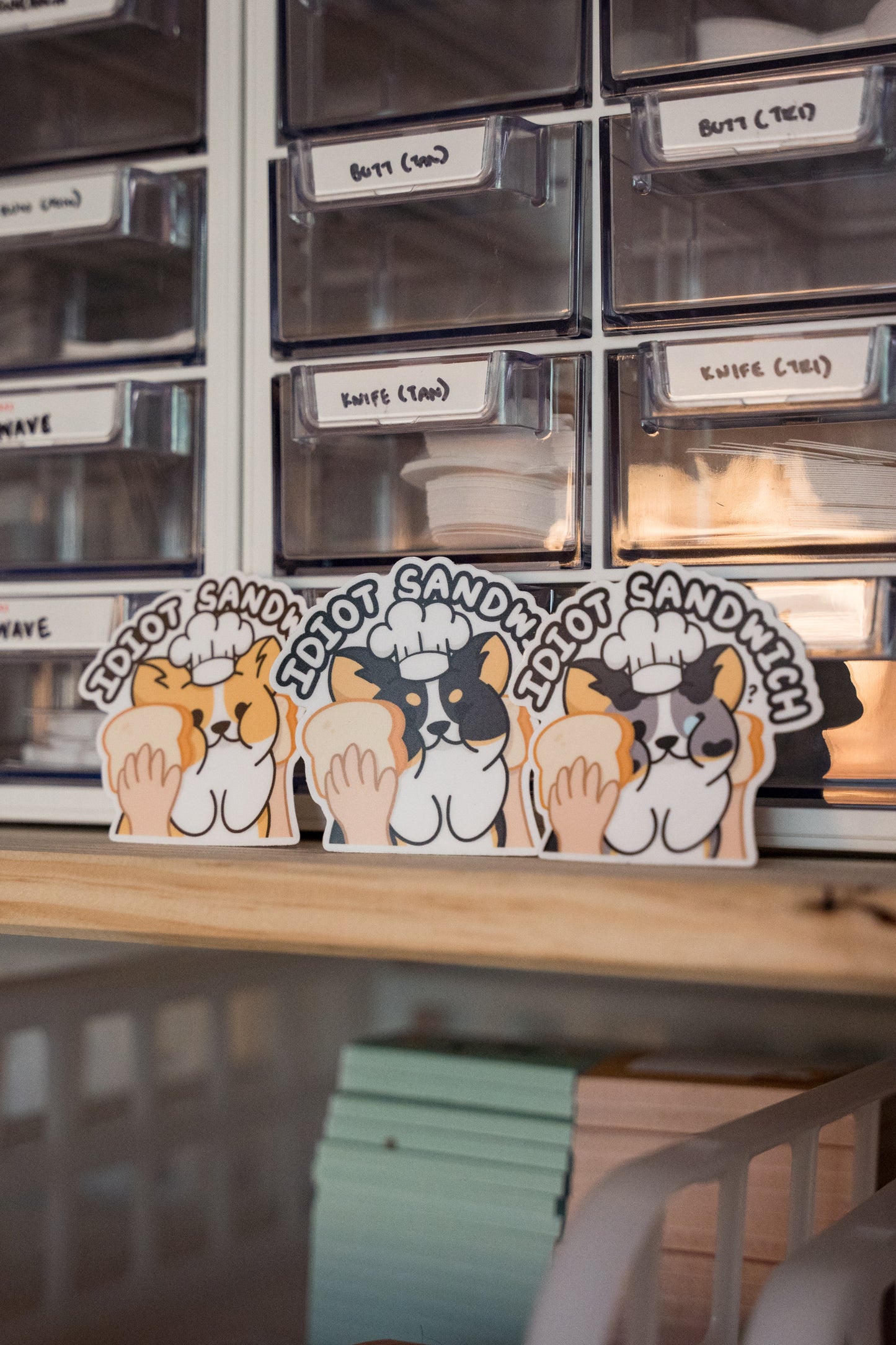 Idiot Sandwich Corgi Vinyl Sticker