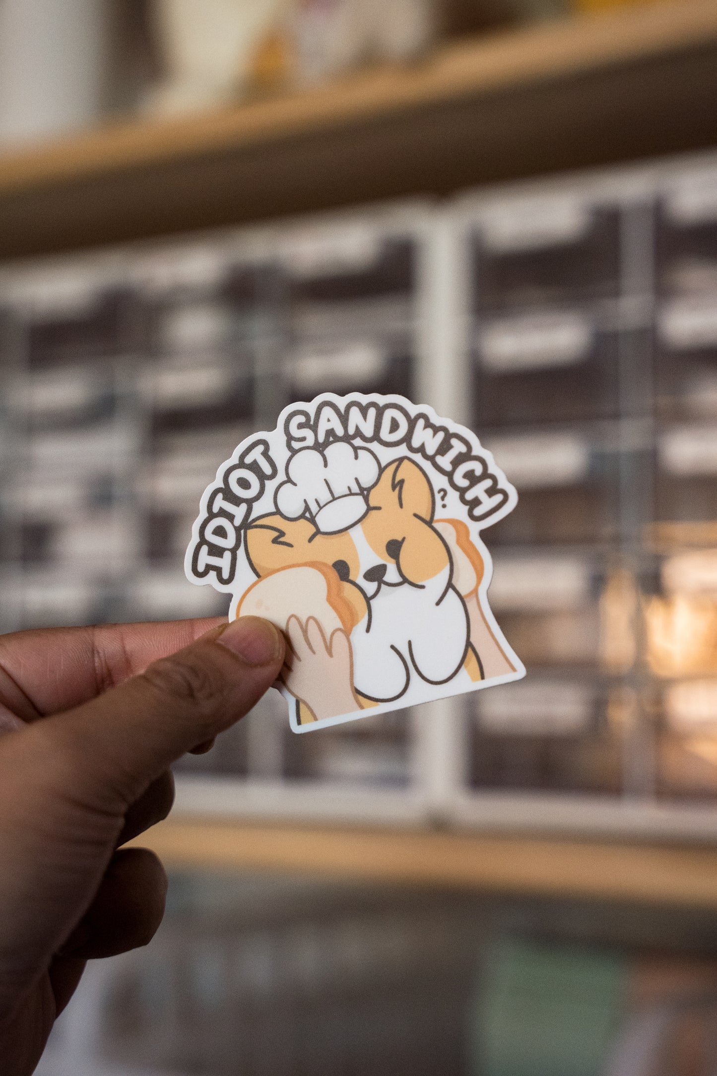 Idiot Sandwich Corgi Vinyl Sticker