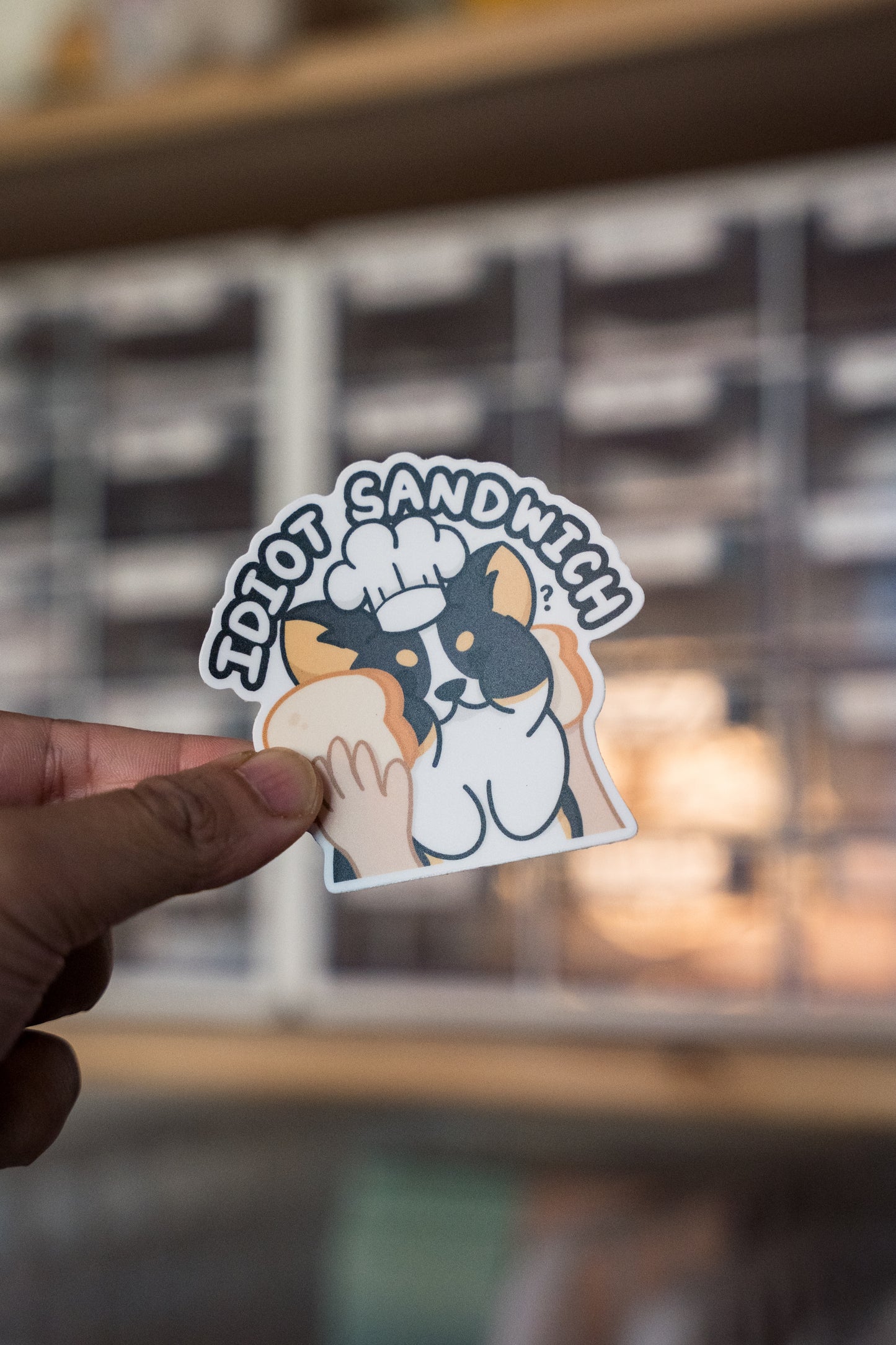 Idiot Sandwich Corgi Vinyl Sticker