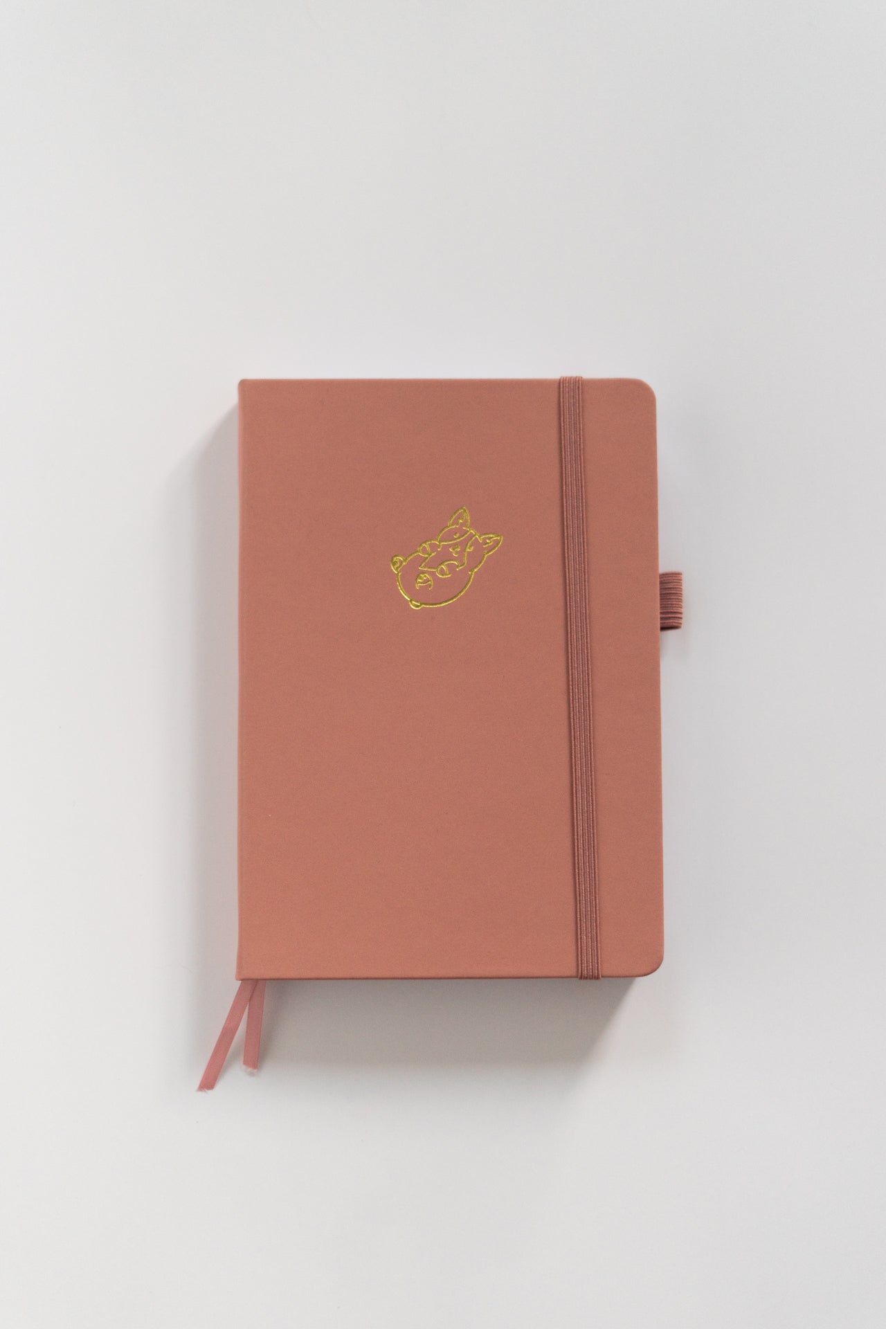 Dusty Pink Dotted A5 Corgi Bullet Journal Notebook with 180GSM Paper