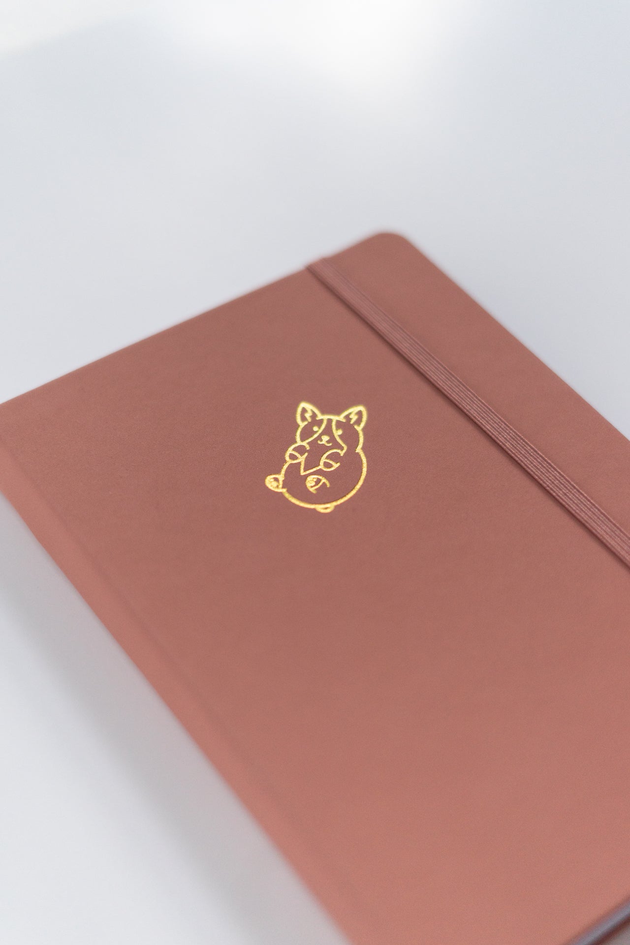 Dusty Pink Dotted A5 Corgi Bullet Journal Notebook with 180GSM Paper
