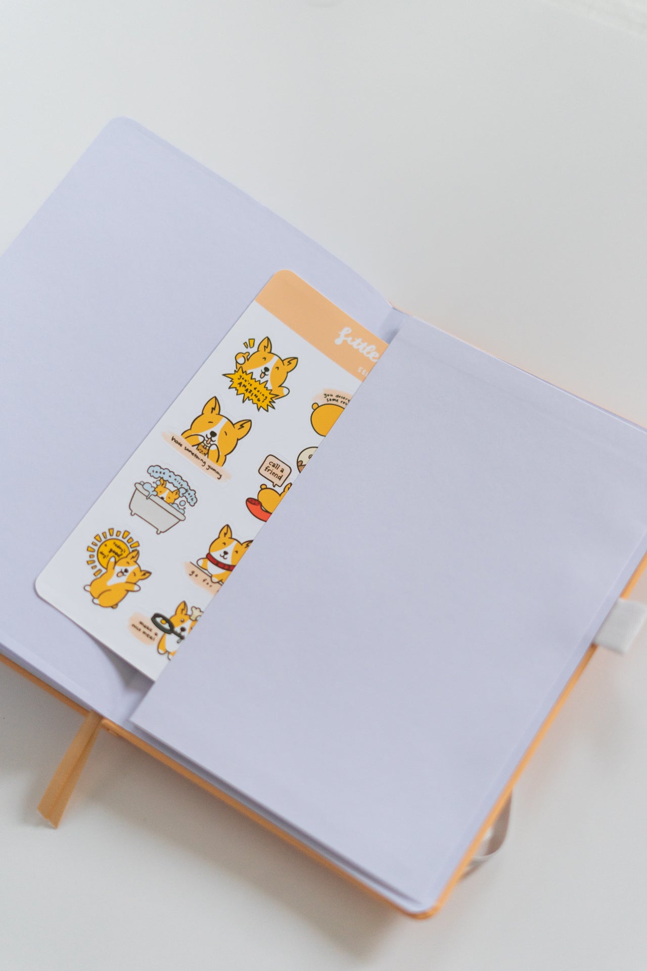 Pastel Yellow Dotted A5 Corgi Bullet Journal Notebook with 180GSM Paper