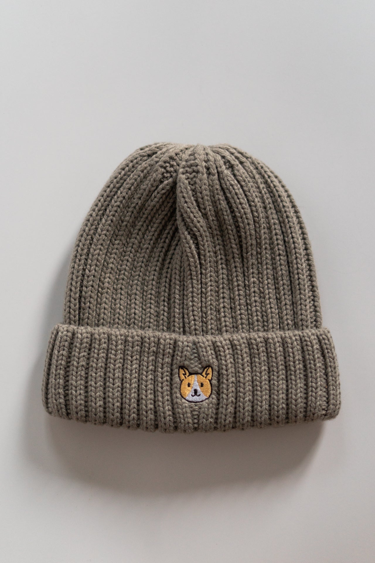 Embroidered Ribbed Knit Acrylic Wool Beanie Hat