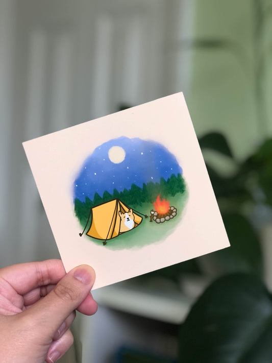 Mango Goes Camping Art Print