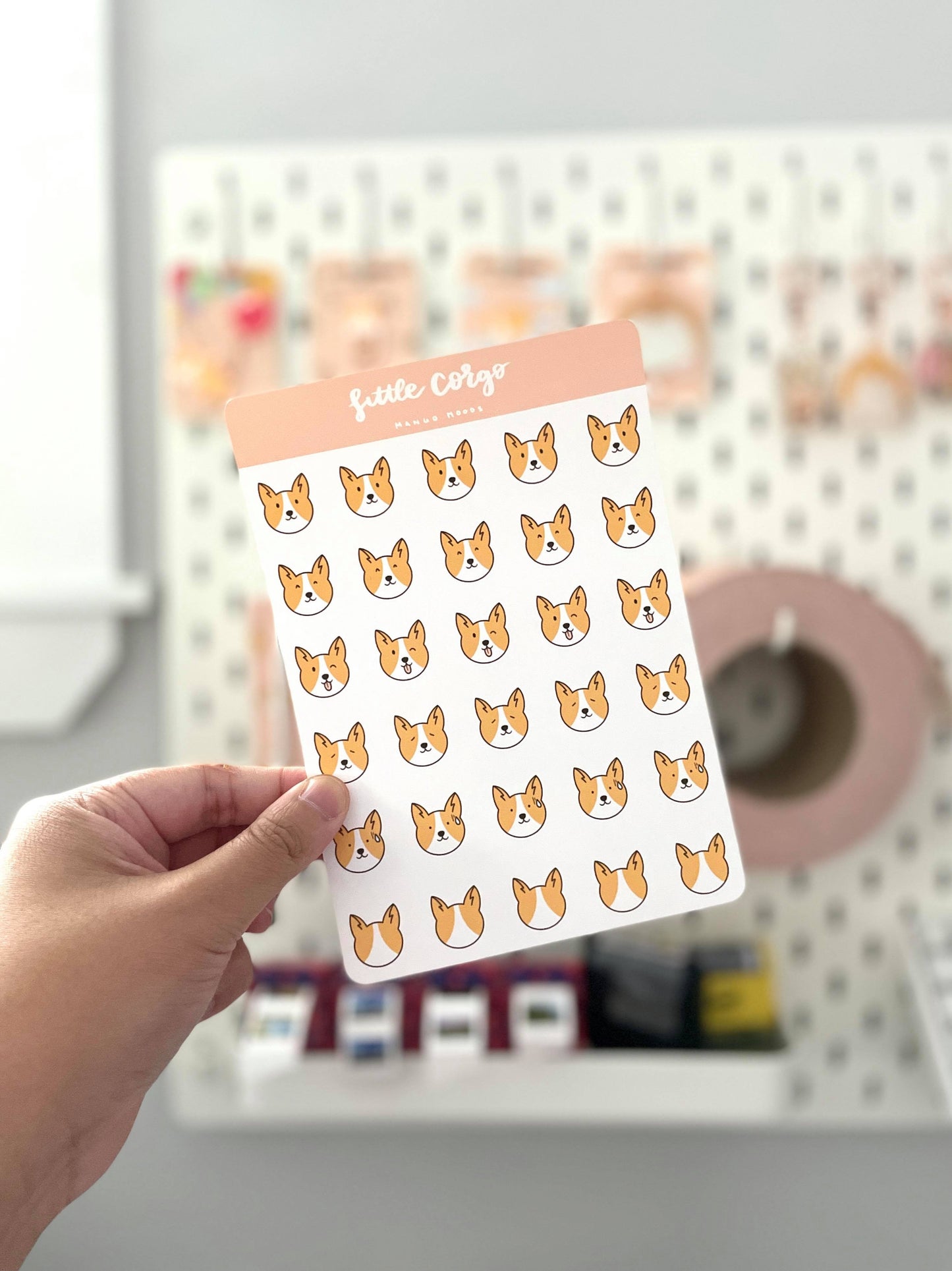 Corgi Faces Moods Sticker Sheet