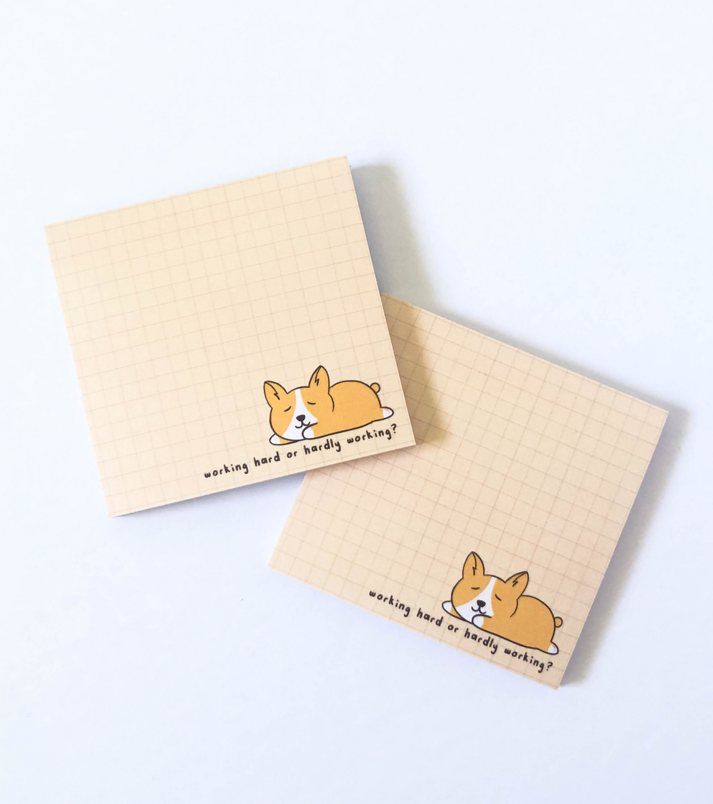 Working Hard or Hardly Working Grid Corgi Sticky Notes